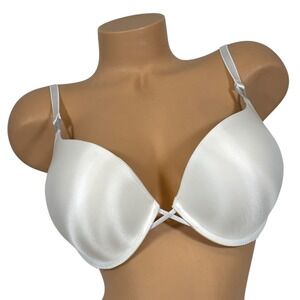 Victoria's Secret 36D Bombshell Add-2-Cups Push-up Plunge Bra White Underwire